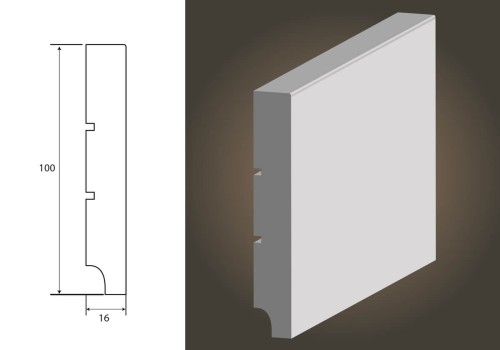 LAGRUS STANDARD 100 RAL 9003 BIAŁA LISTWA PRZYPODŁOGOWA MDF WILGOCIOODPORNE