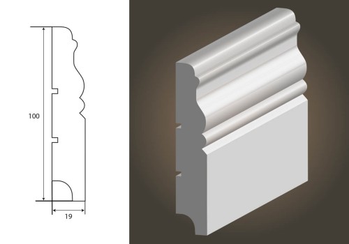 LAGRUS WERSAL 100 RAL 9003 BIAŁA LISTWA PRZYPODŁOGOWA MDF WILGOCIOODPORNE