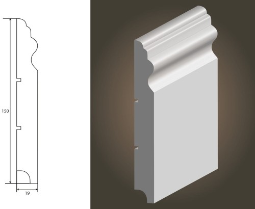 LAGRUS LUWR 150 RAL 9003 BIAŁA LISTWA PRZYPODŁOGOWA