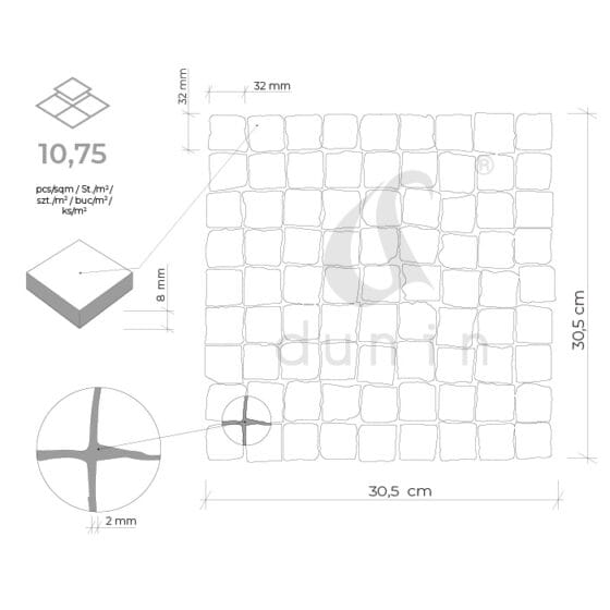 TRAVERTINE BEND MIX 32 MATT