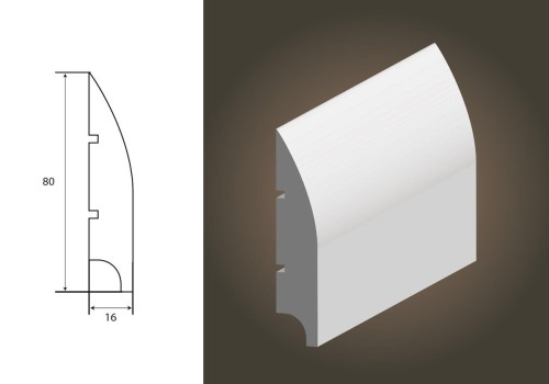 LAGRUS SOFT 100 RAL 9003 BIAŁA LISTWA PRZYPODŁOGOWA MDF WILGOCIOODPORNE