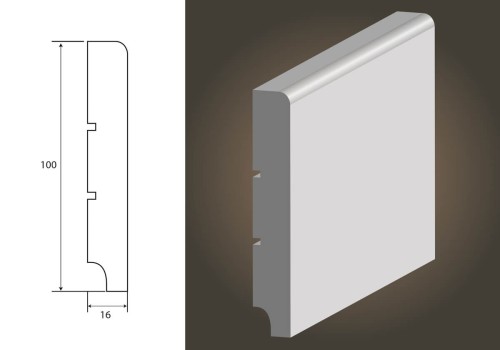 LAGRUS STANDARD 100 R5 RAL 9003 BIAŁA LISTWA PRZYPODŁOGOWA MDF WILGOCIOODPORNE