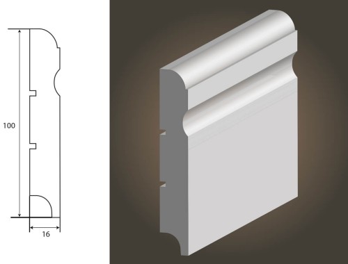 LAGRUS ODESSA 100 RAL 9003 BIAŁA LISTWA PRZYPODŁOGOWA MDF WILGOCIOODPORNE