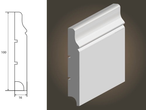 LAGRUS KRYM 100 RAL 9003 BIAŁA LISTWA PRZYPODŁOGOWA MDF WILGOCIOODPORNE