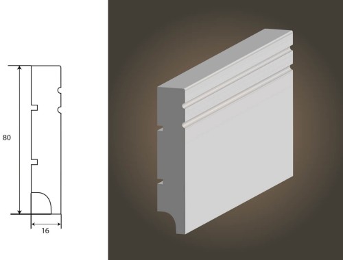 LAGRUS NOVA R1 RAL 9003 BIAŁA LISTWA PRZYPODŁOGOWA MDF WILGOCIOODPORNE